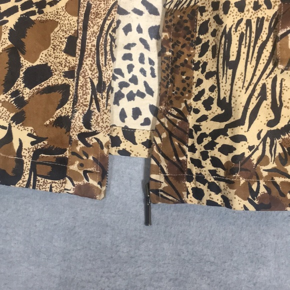 WESTBOUND WOMAN 100% Natural Cotton Animal Print Safari Style Zip Up Y2K Shacket - Picture 14 of 16